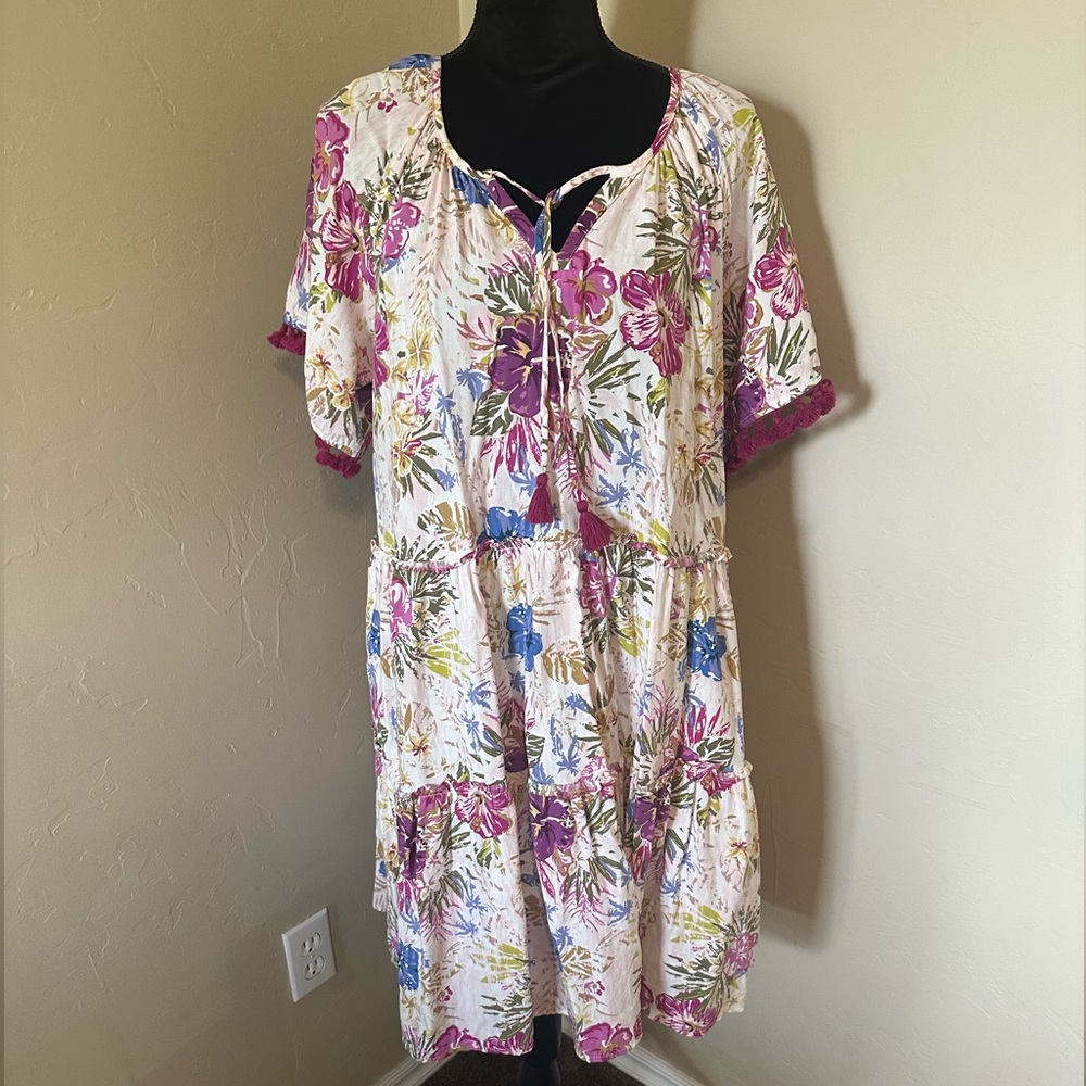 Matilda Jane Enchanted Garden Bird of Paradise Aloha Dress with Tassels